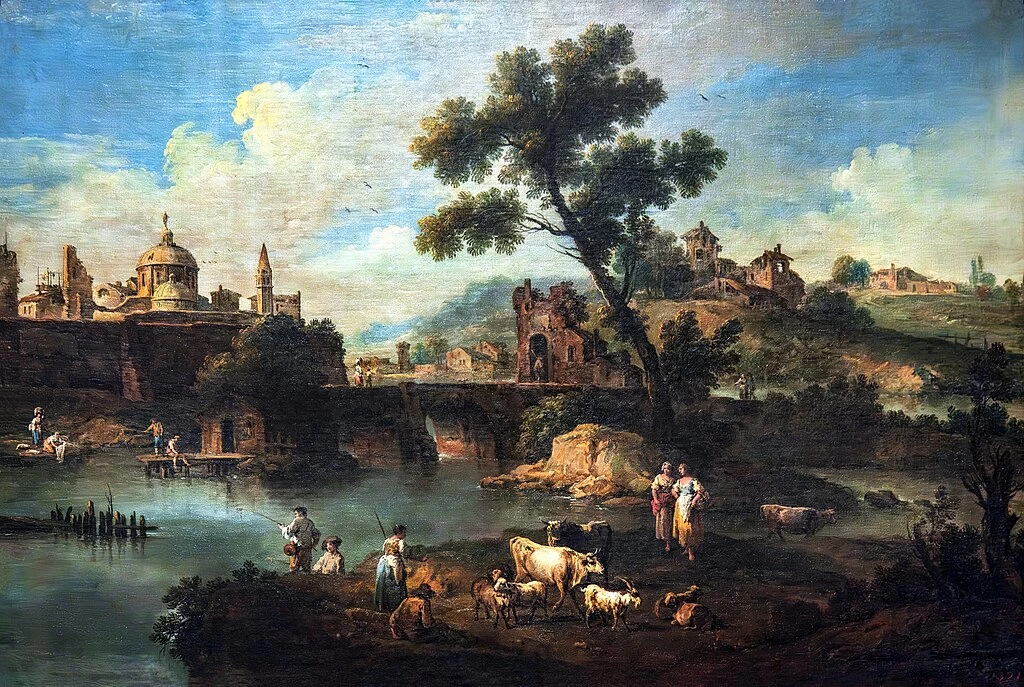 Paesaggio con un fiume, un ponte e animali - Gallerie dell'Accademia, Venezia